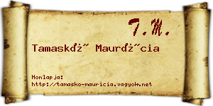 Tamaskó Maurícia névjegykártya